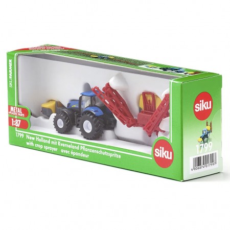 Trator Siku Farmer 1:87 - New Holland Tractor With Kverneland Crop Sprayer (7997)