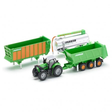 Trator Siku Farmer 1:87 - Deutz-fahr With Joskin Trailer Set (8482)