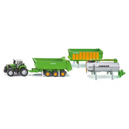 Trator Siku Farmer 1:87 - Deutz-fahr With Joskin Trailer Set (8482)
