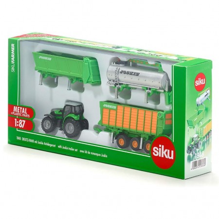 Trator Siku Farmer 1:87 - Deutz-fahr With Joskin Trailer Set (8482)