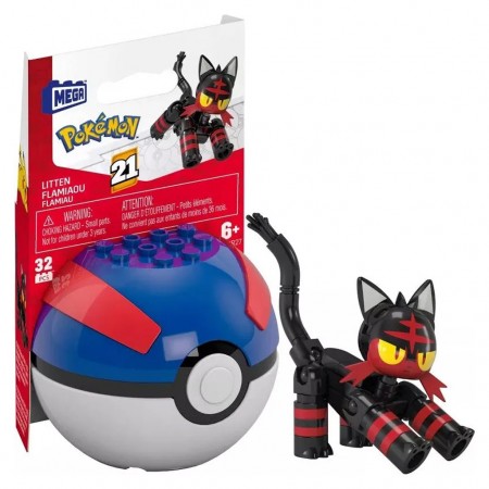 Pokebola Pokemon Mega Construx Mattel - Litten (8967)