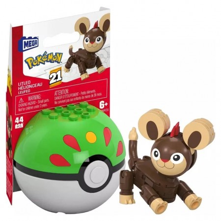Pokebola Pokemon Mega Construx Mattel - Litleo (8882)