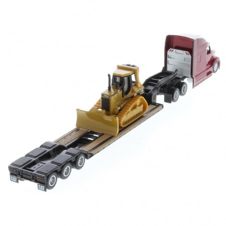 Caminho & Trator Diecast Masters: Peterbilt 579 Ultraloft With Lowboy Trailer & Trator Cat D5m Dozer - Escala 1/87 (44841)