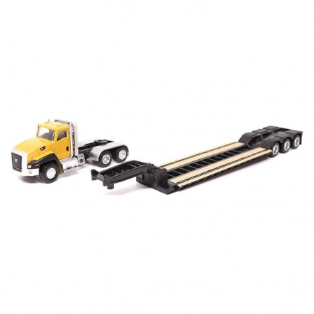 Caminho & Trator Diecast Masters: Ct660 Day Cab Tractor & Lowboy Trailer Com Trator Cat 163h Motor Grader - Escala 1/87(44841)