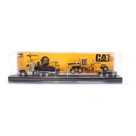 Caminho & Trator Diecast Masters: Ct660 Day Cab Tractor & Lowboy Trailer Com Trator Cat 163h Motor Grader - Escala 1/87(44841)