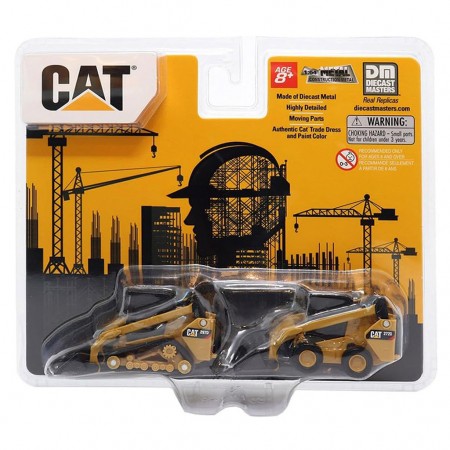 Miniatura Diecast Masters: Cat 272d2 Skid Steer Loader & Cat 297d2 Compact Track Loader - Escala 1/64 (44869)
