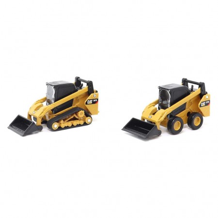 Miniatura Diecast Masters: Cat 272d2 Skid Steer Loader & Cat 297d2 Compact Track Loader - Escala 1/64 (44869)