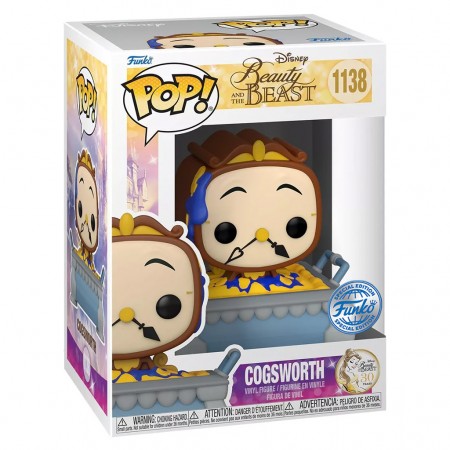 Funko Pop Disney Beauty And The Beast 30th Anniversary Exclusive - Cogsworth In Cobbler Pan 1138