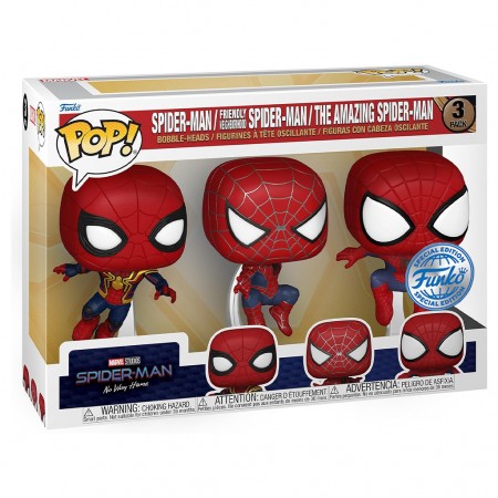 Funko Pop Marvel Spider-man: No Way Home Exclusive - Spider-man / Friendly Neighbohood Spider-man / The Amazing Spider-man 3-pack