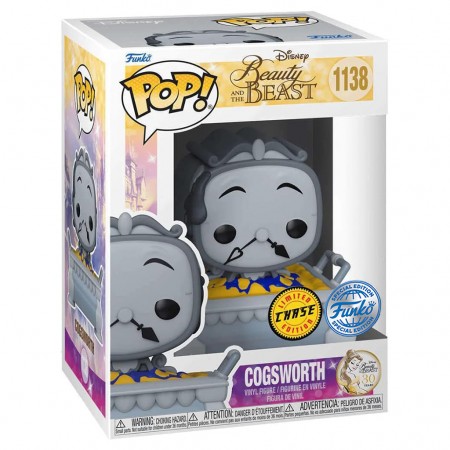 Funko Pop Disney Beauty And The Beast 30th Anniversary Exclusive - Cogsworth In Cobbler Pan 1138