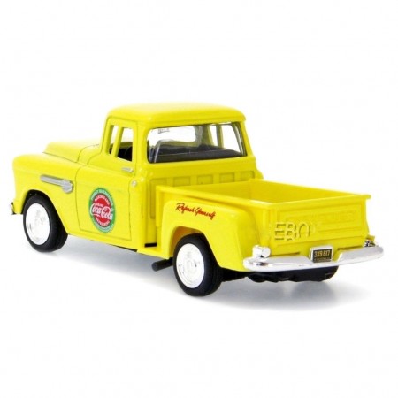 Carro Coca Cola Chevy Pickup Stepside 1955 Escala 1/43 - Amarelo