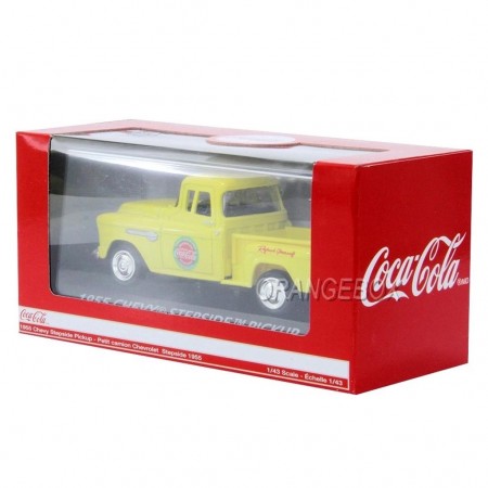 Carro Coca Cola Chevy Pickup Stepside 1955 Escala 1/43 - Amarelo