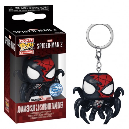 Chaveiro Funko Pop Keychain  Marvel Gamerverse Spider-man 2 Exclusive - Advanced Suit 2.0 Symbiot Takeover (82878)