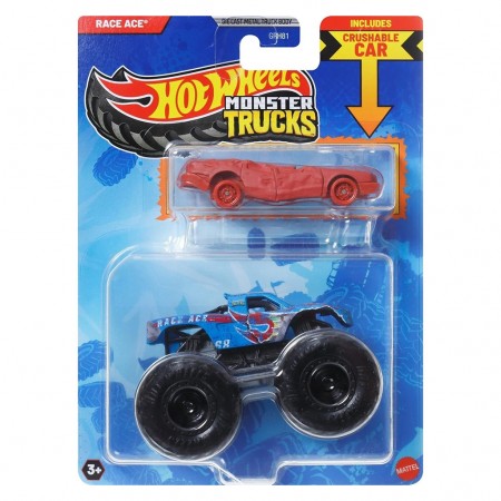 Carro Hot Wheels Monster Trucks - Race Ace & Crashable Car (jcg42)
