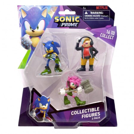 Boneco Jakks Sonic Prime - Sonic, Dr. Dont & Amy (7185)