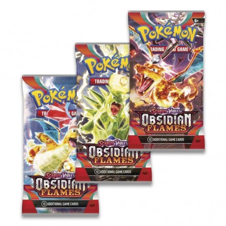 Cartas Pokemon Tcg: Scarlet & Violet: Obisidian Flames 3 Booster Packs (3784)
