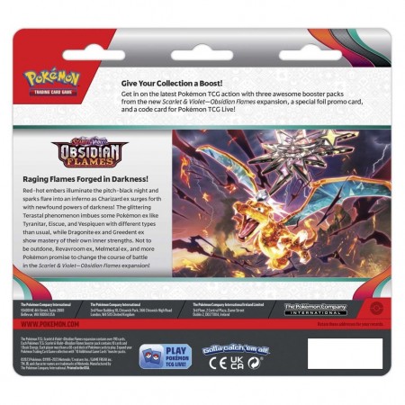 Cartas Pokemon Tcg: Scarlet & Violet: Obisidian Flames 3 Booster Packs (3784)