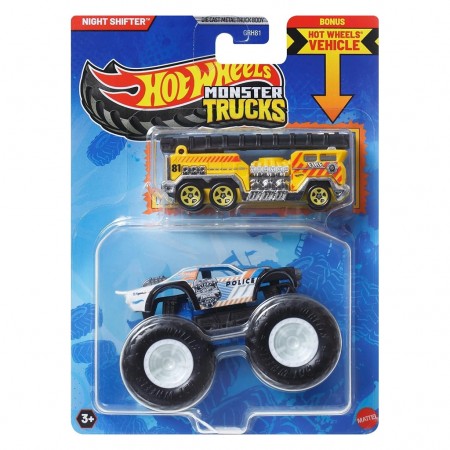 Carro Hot Wheels Monster Trucks - Night Shifter + Hot Wheels Vehicle (jcg38)