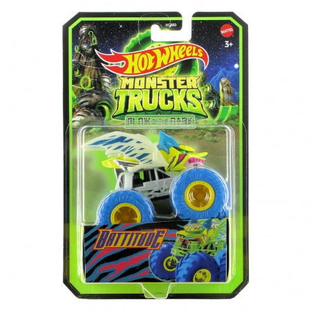Carro Hot Wheels Monster Trucks - Battitude (glows In The Dark)