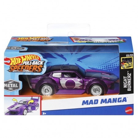 Carro Hot Wheels Pullback Speedsters: Night Burnerz 3/3 - Mad Manga (hpr84)