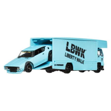 Carro Hot Wheels Premium Car Culture: Team Transport - Nissan Skyline 2000gtr Lbwk & Fleet Flyer (6259)