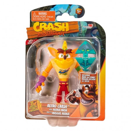 Boneco Crash Bandicoot - Retro Crash & Ikaika Mask