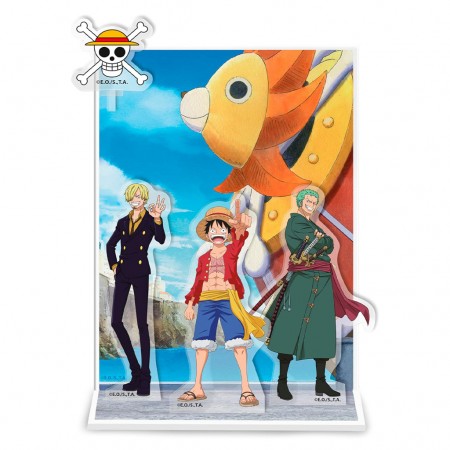 Figura de Acrlico Abystyle One Piece Acryl Model - Diorama Trio (42577)