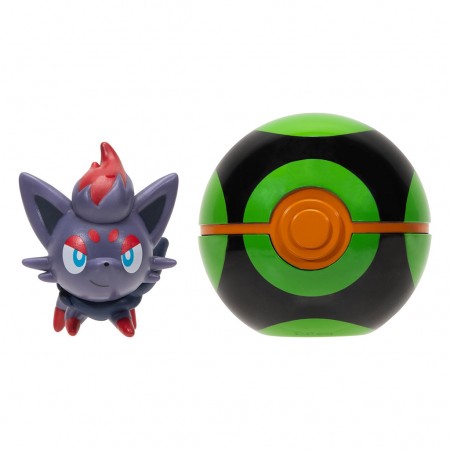 Boneco Jazwares Pokemon Battle Ready Clip 'n' Go - Zorua & Dusk Ball (24666)