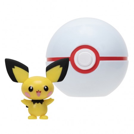 Boneco Jazwares Pokmon Clip 'n' Go Pokeball - Pichu & Premier Ball (24673)