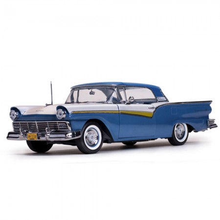 Carro Sun Star - 1957 Fairlane 500 Skyliner Cabriolet - Azul - Escala 1:18