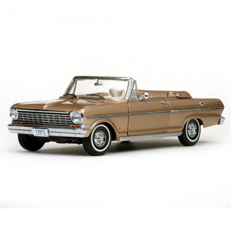 Carro Sun Star Chev.nova Convert.saddle Tan 1963 Escala 1/18 - Dourado