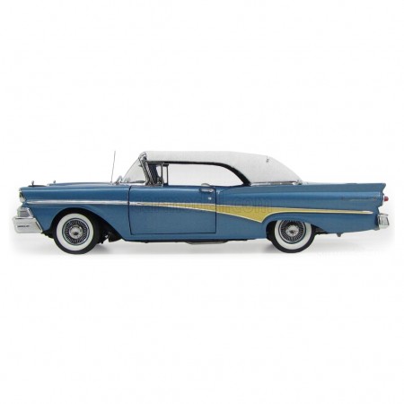 Carro Sun Star Ford Fairlane 500 1958 Escala 1/18 - Azul e Branco
