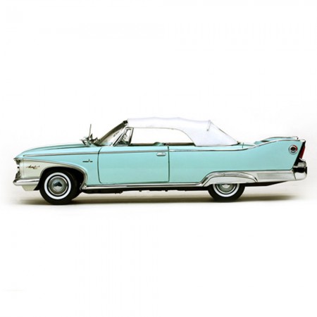 Carro Sun Star Plymounth F.c/conv.wht/aq.mst 1960 Escala 1/18 - Azul