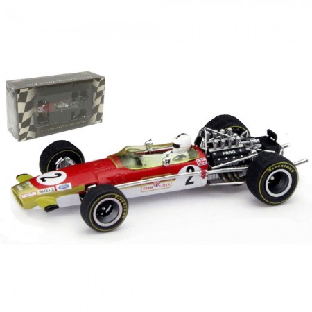 Carro Vitesse Lotus 49b Richard Attwood Mon 1969 Escala 1/43 - Vermelho Branco e Dourado