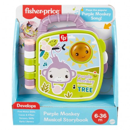 Livro Musical Fisher Price Purple Monkey (3414)