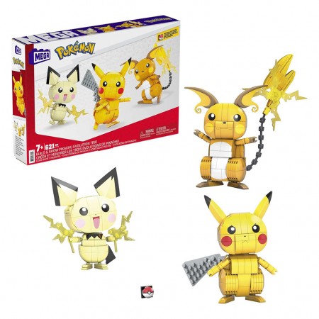 Boneco Mega Pokemon - Build & Show Pikachu Evolution Trio (10789)