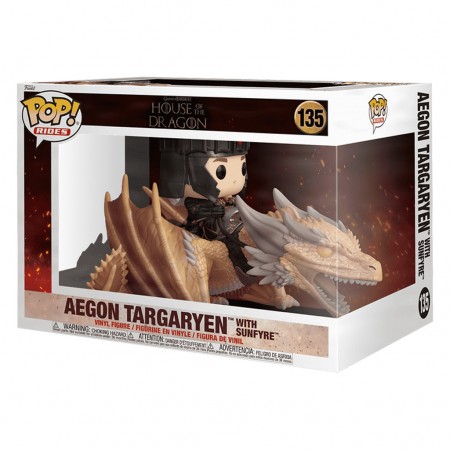 Funko Pop Rides Game Of Thrones: House Of The Dragon - Aegon Targaryen With Sunfyre 135