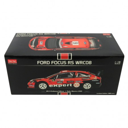 Carro Sun Star Ford Focus Rs Wrc08 6 H.solb 2010 Escala 1/18 - Laranja