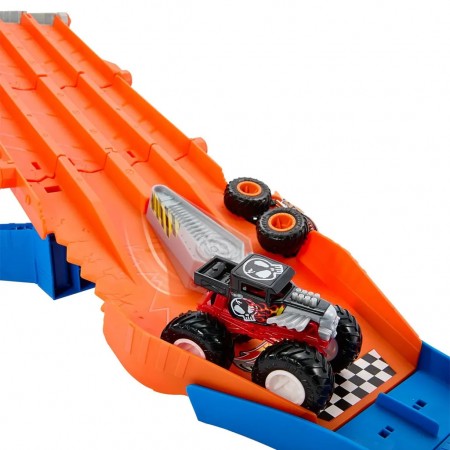 Pista Hot Wheels Monster Trucks - Racedown Destruction: Tiger Shark Vs Bone Shaker (3755)