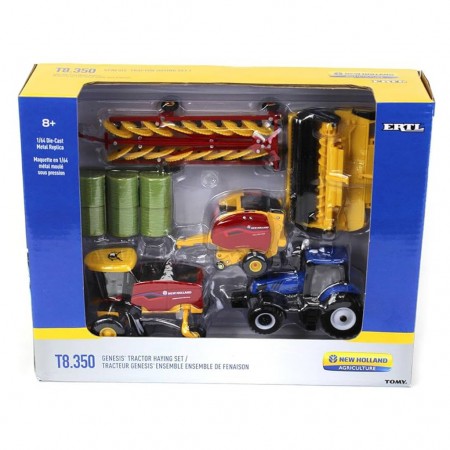 Miniaturas Ertl New Holland Farm Toy Haying Set - Escala 1/64 (13993)