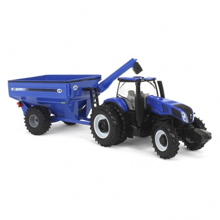 Trator Ertl New Holland Genesis T8.355 Com J&m Grain Cart - Escala 1/32 (61028)
