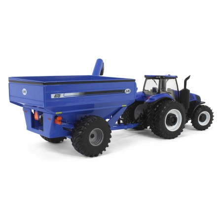 Trator Ertl New Holland Genesis T8.355 Com J&m Grain Cart - Escala 1/32 (61028)