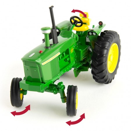 Conjunto Tomy Farm Set John Deere Com Trator 4020, Arado, Carreta e Animais - Escala 1/32 (15474at)