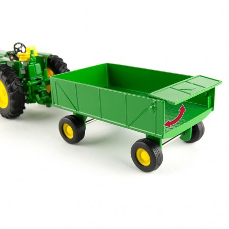 Conjunto Tomy Farm Set John Deere Com Trator 4020, Arado, Carreta e Animais - Escala 1/32 (15474at)