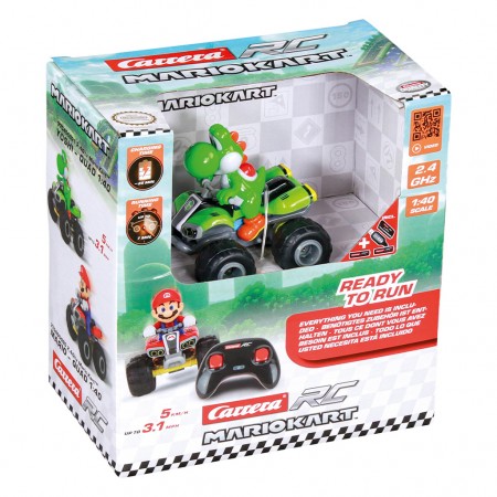 Carrinho Controle Remoto Carrera Mario Kart 1/40 - Quad Yoshi (8737)
