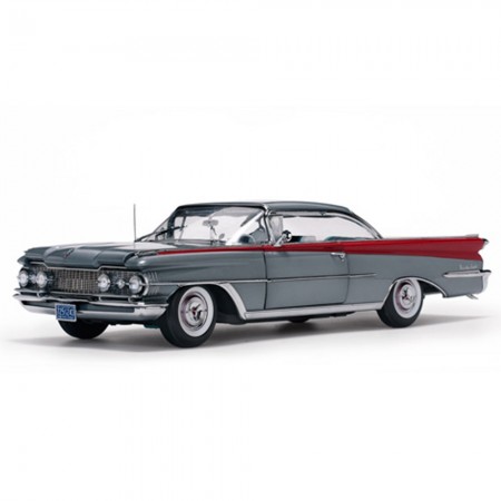Carro Sun Star Oldsmobile 98 H.top 1959 Escala 1/18 - Cinza e Vermelho
