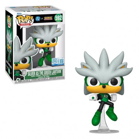 Funko Pop Heroes Dc X Sonic The Hedgehog Exclusive - Silver As The Green Lantern 592