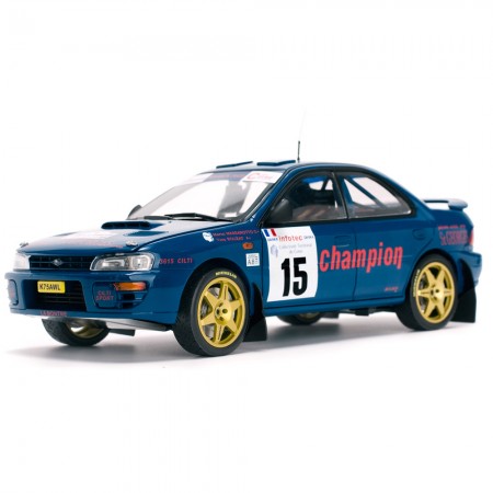 Carro Sun Star Subaru Impreza 555 #15 M.massar Escala 1/18 - Azul