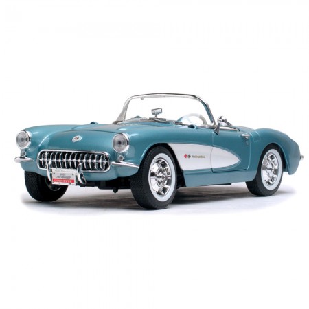 Carro Lucky Chevrolet Corvette 1957 Escala 1/18 - Azul Metlico