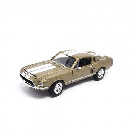 Carro Lucky Ford Shelby Mustang Gt-500k 1968 Escala 1/18 - Dourado
